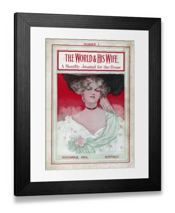 Framed Print : The World and His Wife 1904 1900s UK womens first issue portraits magazines Framed Print : The World and His Wife 1904 1900s UK womens first issue portraits magazines
