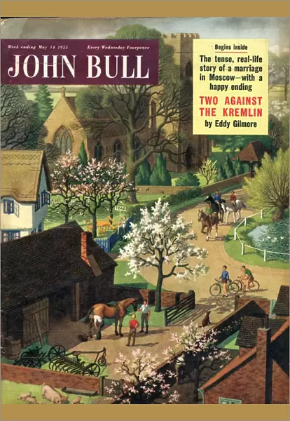 John Bull 1955 1950s UK blacksmiths horses riding the countryside magazines