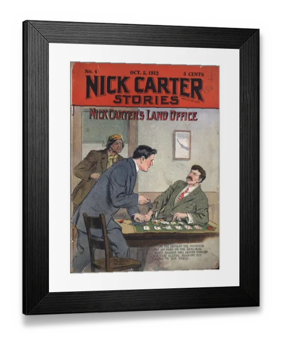 Framed Print : Nick Carter Stories 1912 1910s USA detectives magazines