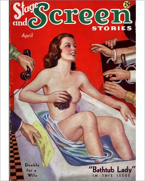 Stage & Screen Stories 1930s USA glamour baths woman in the bath pulp fiction magazines