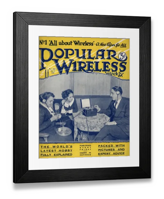 Framed Print : Popular Wireless 1922 1920s UK first issue radio magazines radios Framed Print : Popular Wireless 1922 1920s UK first issue radio magazines radios