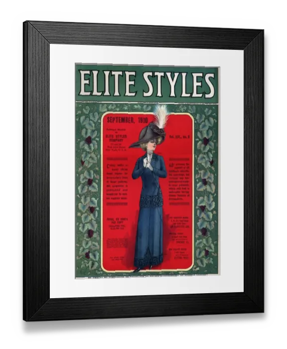 Framed Print : Elite Styles 1910 1910s USA womens magazines Framed Print : Elite Styles 1910 1910s USA womens magazines