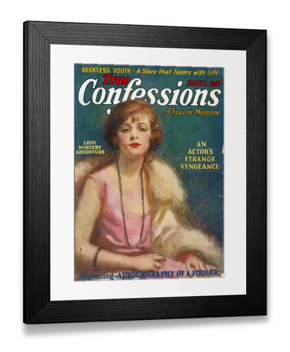 Framed Print : True Confessions 1924 1920s USA magazines Framed Print : True Confessions 1924 1920s USA magazines
