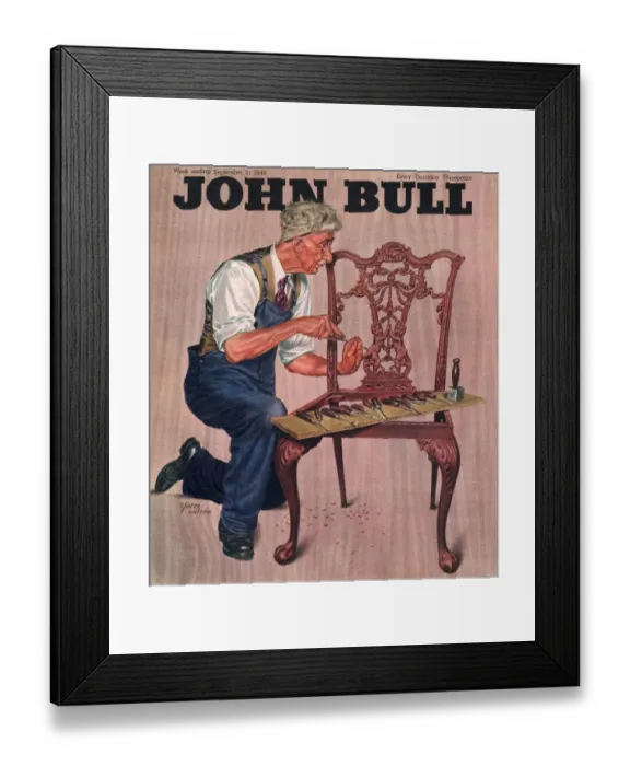 Framed Print : John Bull 1946 1940s UK diy, carpenters, furniture repairing magazines repairs mending Framed Print : John Bull 1946 1940s UK diy, carpenters, furniture repairing magazines repairs mending