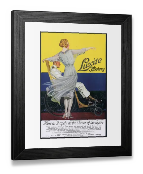 Framed Print : Luxite 1910s USA womens hosiery stockings nylons Framed Print : Luxite 1910s USA womens hosiery stockings nylons