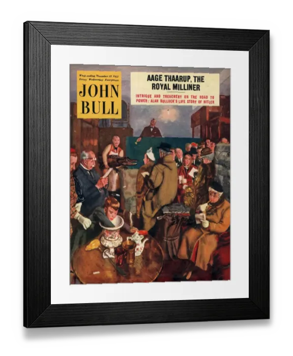 Framed Print : John Bull 1952 1950s UK auctions sales shopping antiques magazines family