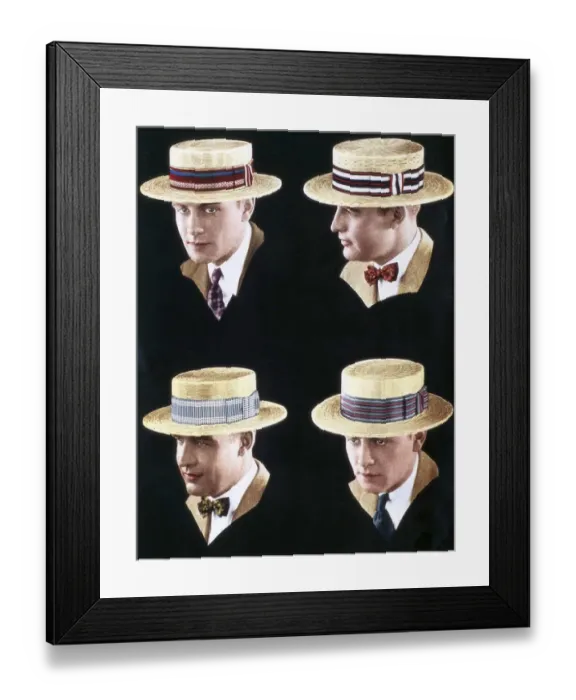 Framed Print : 1920s USA mens hats Framed Print : 1920s USA mens hats