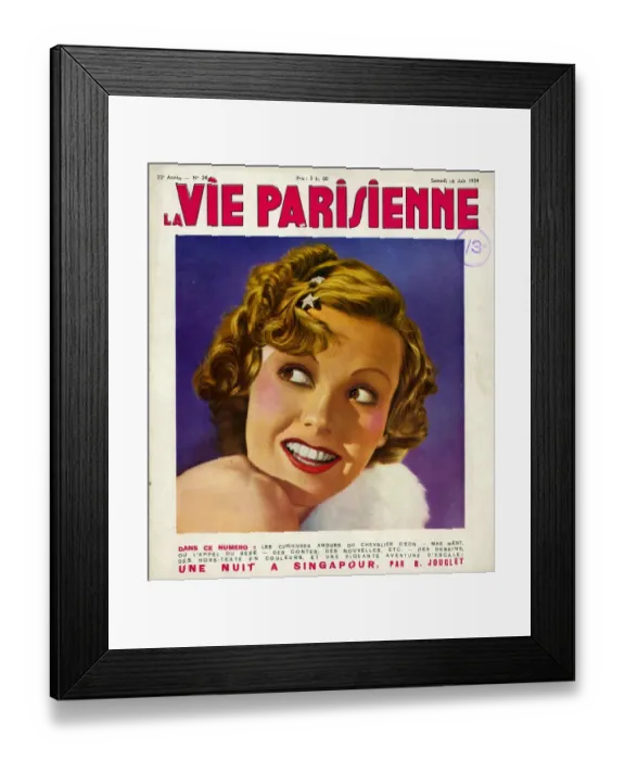 Framed Print : La Vie Parisienne 1934 1930s France glamour magazines