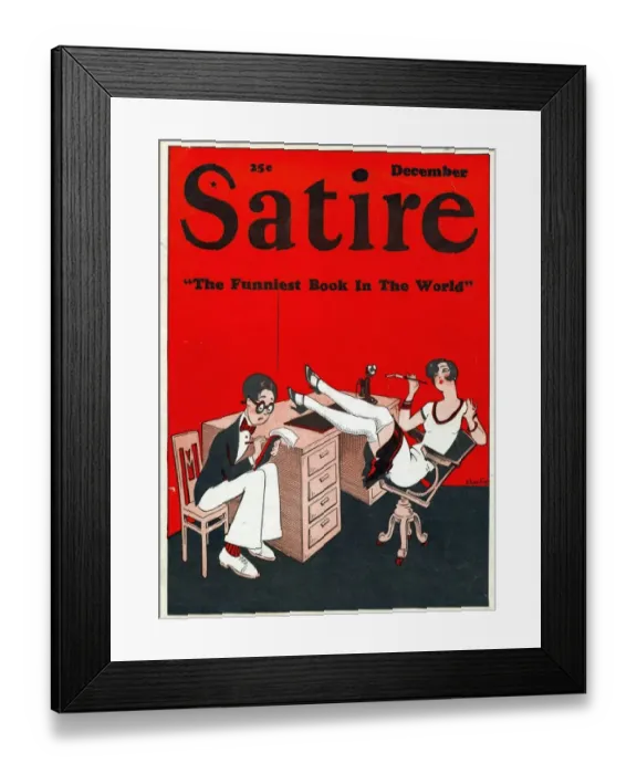 Framed Print : Satire 1927 1920s USA secretaries magazines secretary