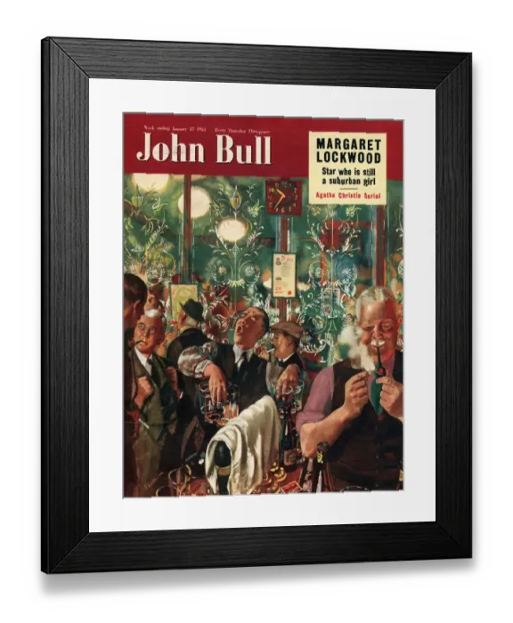 Framed Print : John Bull 1951 1950s UK men pubs locals closing time magazines Framed Print : John Bull 1951 1950s UK men pubs locals closing time magazines