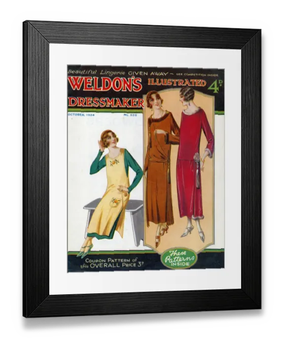 Framed Print : Weldons Illustrated Dressmaker 1924 1920s UK womens magazines Framed Print : Weldons Illustrated Dressmaker 1924 1920s UK womens magazines
