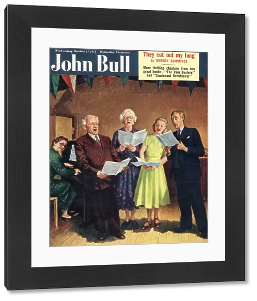 John Bull 1951 1950s UK singing, choirs practice, the villages halls magazines