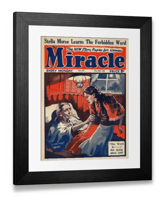 Framed Print : The Miracle 1930s UK gypsies death deathbed sick illness magazines Framed Print : The Miracle 1930s UK gypsies death deathbed sick illness magazines