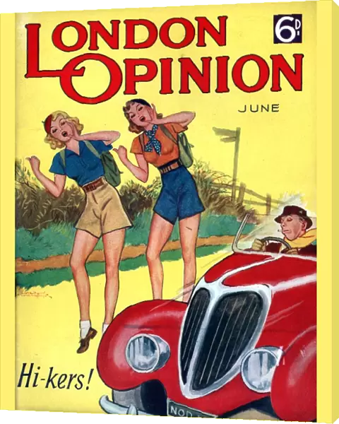 London Opinion 1930s UK hitchhiking glamour magazines cars