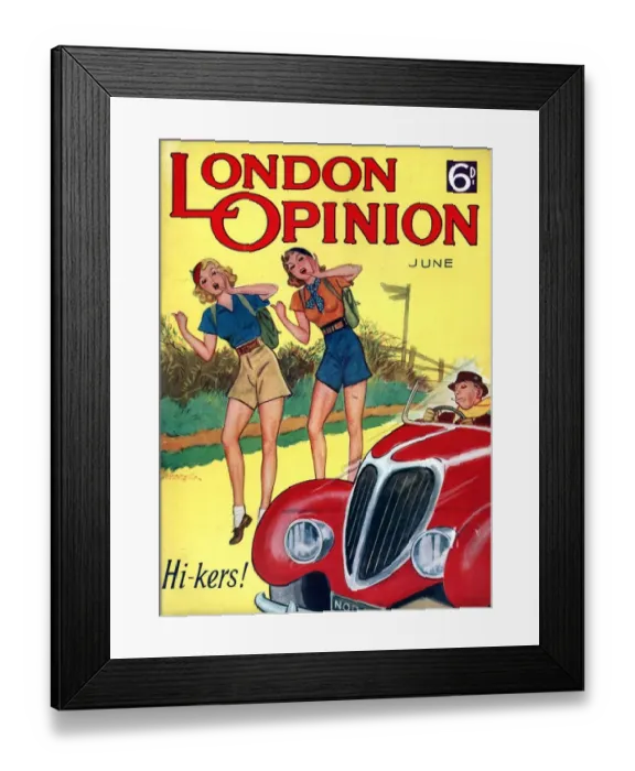 Framed Print : London Opinion 1930s UK hitchhiking glamour magazines cars Framed Print : London Opinion 1930s UK hitchhiking glamour magazines cars