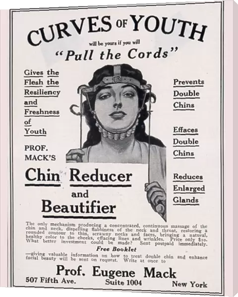 Curves of Youth 1890s UK humour inventions chin reducer skin care antiageing ageing