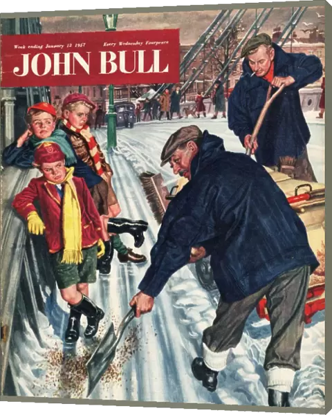 John Bull 1957 1950s UK snow ice cold road sweepers winter seasons magazines