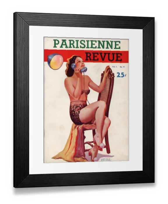 Framed Print : Parisienne Revue 1930s USA glamour pin-ups magazines mens Framed Print : Parisienne Revue 1930s USA glamour pin-ups magazines mens