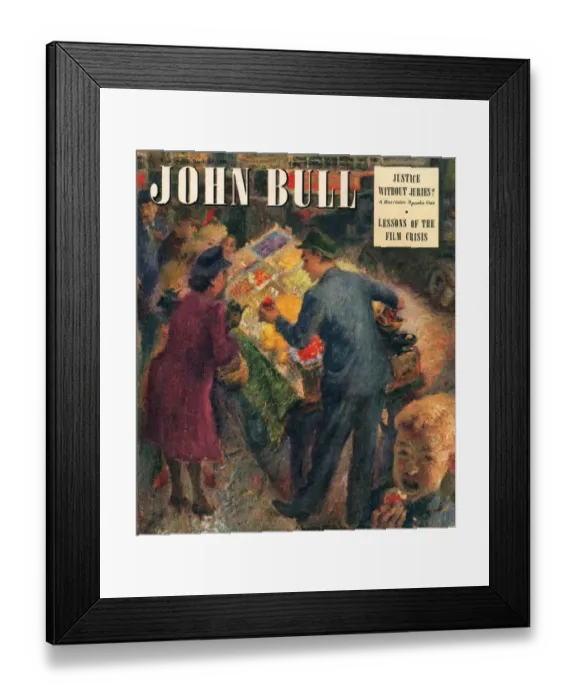 Framed Print : John Bull 1948 1940s UK markets shopping grocers magazines family greengrocers Framed Print : John Bull 1948 1940s UK markets shopping grocers magazines family greengrocers