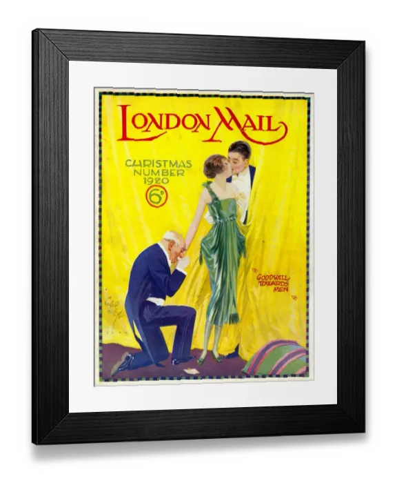 Framed Print : London Mail 1920 1920s UK magazines kissing Framed Print : London Mail 1920 1920s UK magazines kissing