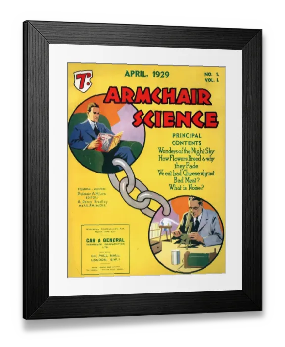 Framed Print : Armchairs Science 1929 1920s UK first issue magazines Framed Print : Armchairs Science 1929 1920s UK first issue magazines