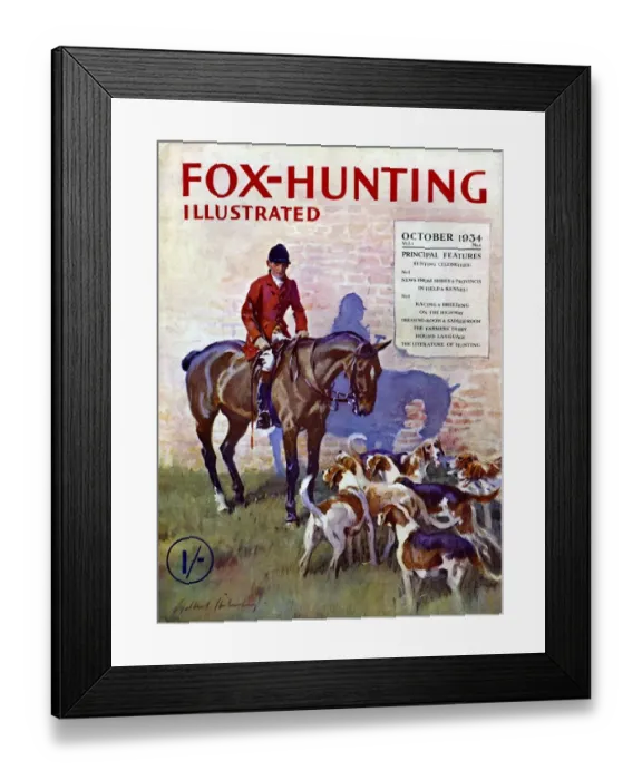 Framed Print : Fox-Hunting Illustrated 1934 1930s UK fox hunting cruel sports magazines Framed Print : Fox-Hunting Illustrated 1934 1930s UK fox hunting cruel sports magazines