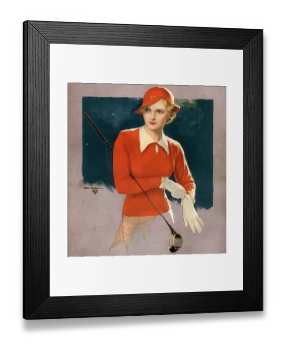 Framed Print : 1930s USA golf womens