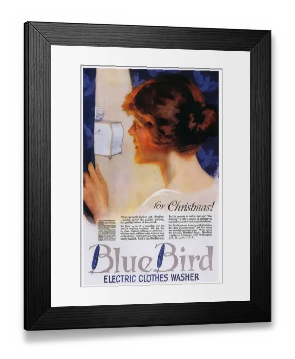 Framed Print : Bluebird Blue Bird Washing Machines 1910s UK gifts presents Framed Print : Bluebird Blue Bird Washing Machines 1910s UK gifts presents