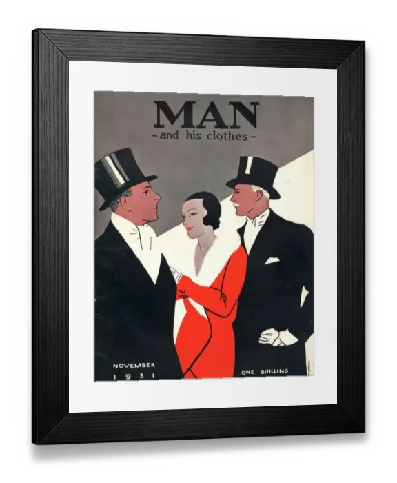Framed Print : Man and his clothes 1931 1930s UK mens magazines clothing clothes