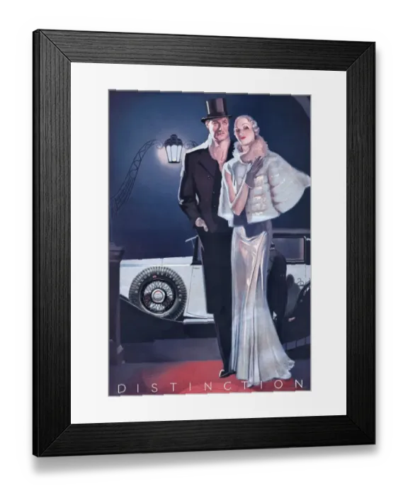 Framed Print : Dunlop 1933 1930s UK tyres mens womens evening wear mens Framed Print : Dunlop 1933 1930s UK tyres mens womens evening wear mens