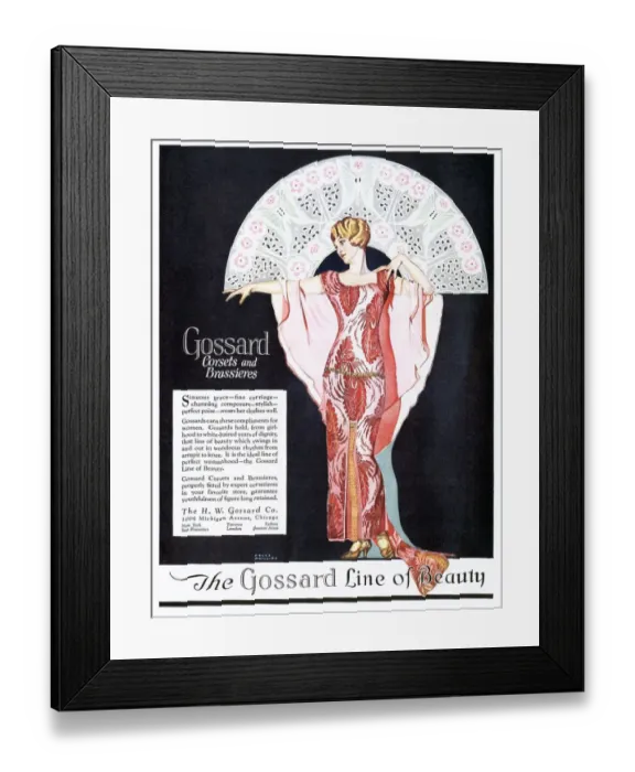 Framed Print : Gossard 1920s USA womens corsets underwear girdles bras