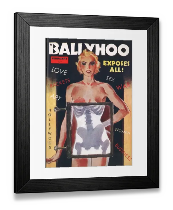 Framed Print : Ballyhoo 1930s USA glamour x-rays pin-ups magazines mens Framed Print : Ballyhoo 1930s USA glamour x-rays pin-ups magazines mens