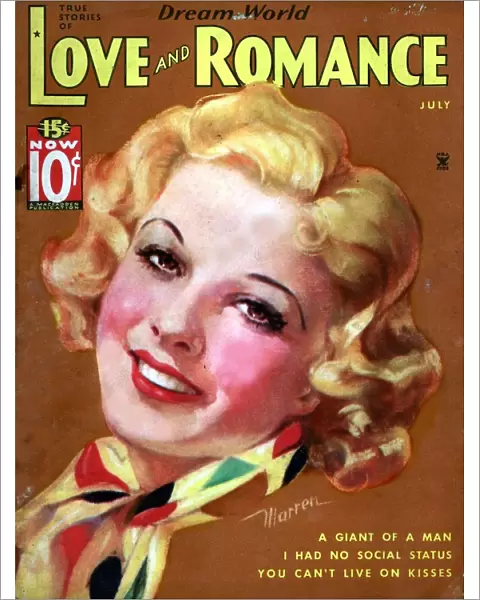 Love & Romance 1930s USA pulp fiction magazines portraits