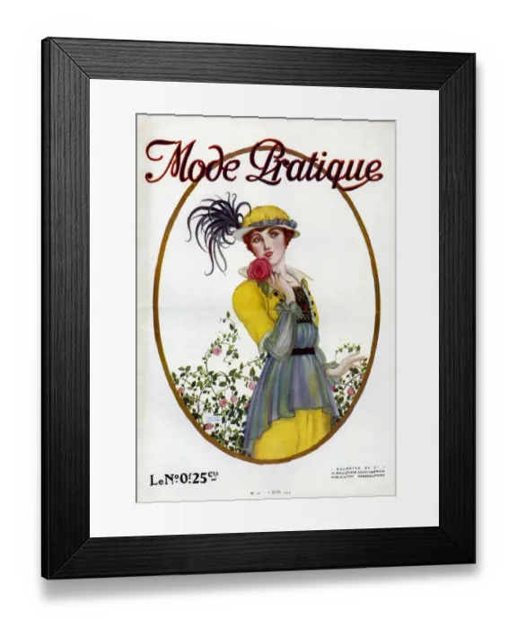 Framed Print : Mode Pratique 1914 1910s France womens first issue portraits magazines clothing clothes