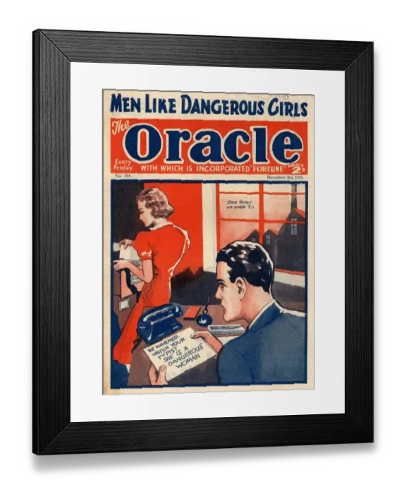 Framed Print : The Oracle 1938 1930s UK pulp fiction secretaries magazines secretary Framed Print : The Oracle 1938 1930s UK pulp fiction secretaries magazines secretary