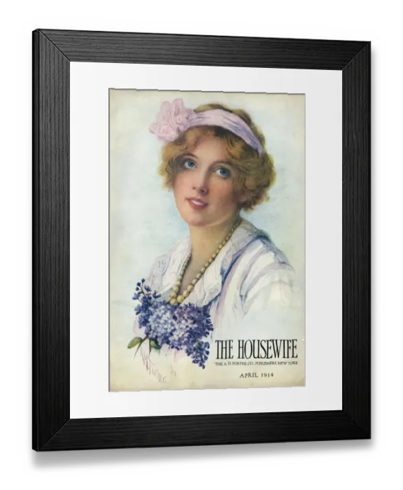 Framed Print : The Housewife 1914 1910s UK housewives housewife womens portraits magazines clothing