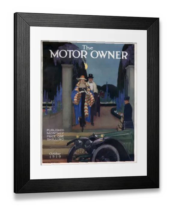 Framed Print : The Motor Owner 1919 1910s UK cars evening dress magazines Framed Print : The Motor Owner 1919 1910s UK cars evening dress magazines