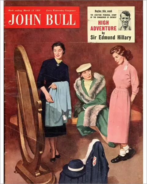 John Bull 1955 1950s UK shopping trying on clothes mothers and daughters sales assistants