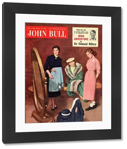 John Bull 1955 1950s UK shopping trying on clothes mothers and daughters sales assistants