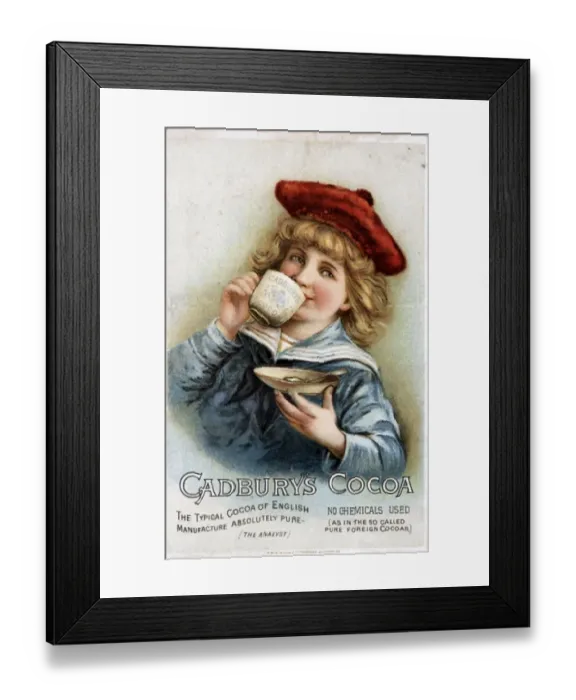 Framed Print : Cadburys 1890s UK cocoa drinking chocolate Framed Print : Cadburys 1890s UK cocoa drinking chocolate
