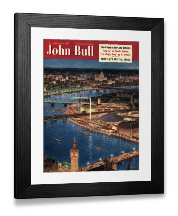 Framed Print : John Bull 1951 1950s UK festival of Britain magazines Framed Print : John Bull 1951 1950s UK festival of Britain magazines