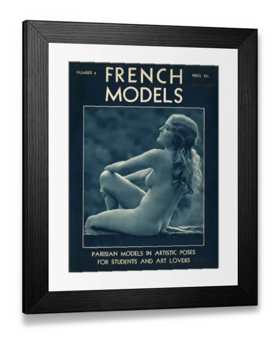 Framed Print : French Models 1930s USA nudes nudity naked magazines mens Framed Print : French Models 1930s USA nudes nudity naked magazines mens