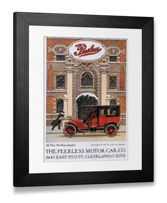 Framed Print : Peerless 1910s USA cars winter snow cold Framed Print : Peerless 1910s USA cars winter snow cold
