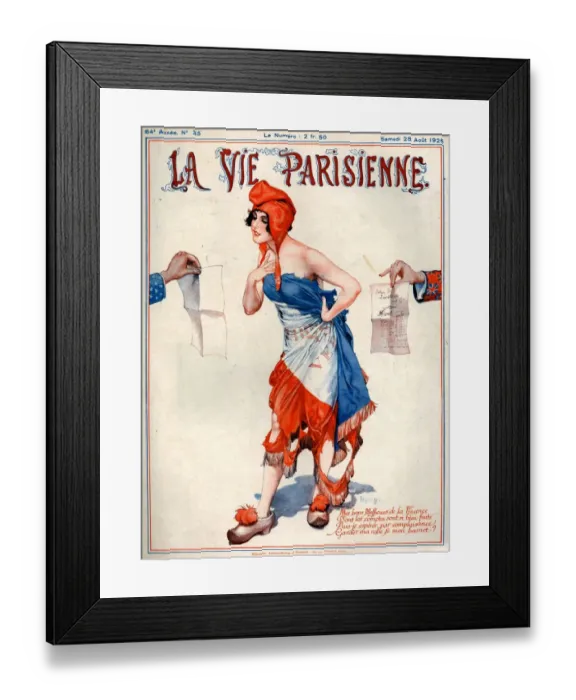 Framed Print : 1920s France La Vie Parisienne Magazine Cover Framed Print : 1920s France La Vie Parisienne Magazine Cover