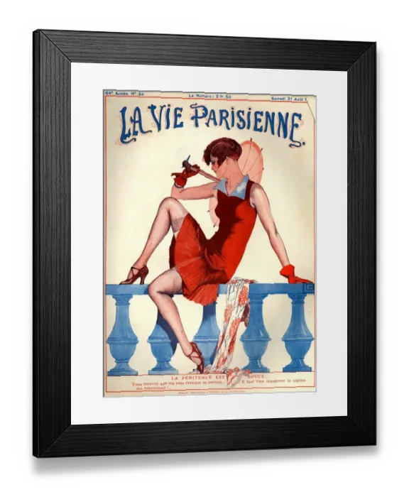 Framed Print : 1920s France La Vie Parisienne Magazine Cover Framed Print : 1920s France La Vie Parisienne Magazine Cover