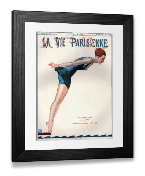 Framed Print : 1920s France La Vie Parisienne Magazine Cover Framed Print : 1920s France La Vie Parisienne Magazine Cover