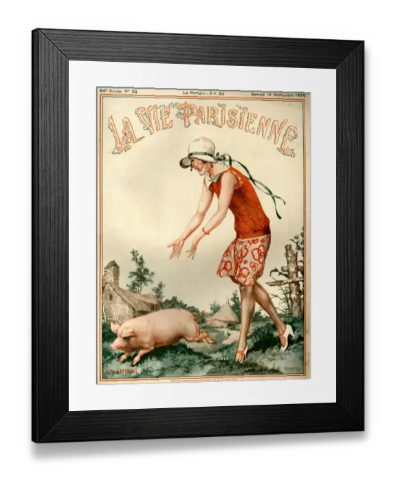 Framed Print : 1920s France La Vie Parisienne Magazine Cover Framed Print : 1920s France La Vie Parisienne Magazine Cover