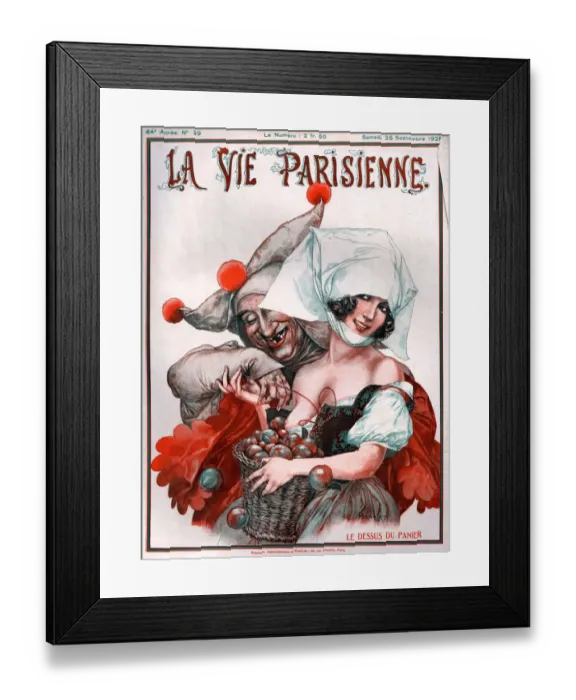 Framed Print : 1920s France La Vie Parisienne Magazine Cover Framed Print : 1920s France La Vie Parisienne Magazine Cover