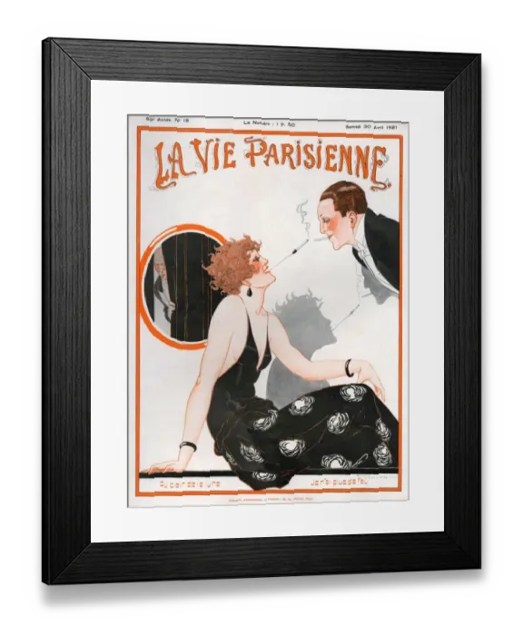 Framed Print : 1920s France La Vie Parisienne Magazine Cover
