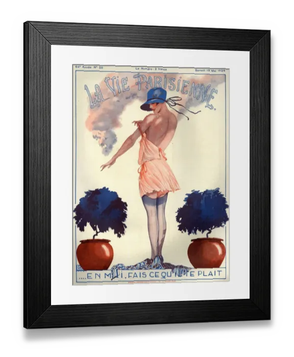 Framed Print : 1920s France La Vie Parisienne Magazine Cover Framed Print : 1920s France La Vie Parisienne Magazine Cover
